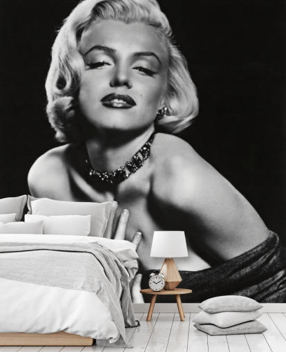 black and white marilyn monroe wallpaper mural called Marilyn Monroe (How to Marry a Millionaire) for bedrooms, living rooms and offices