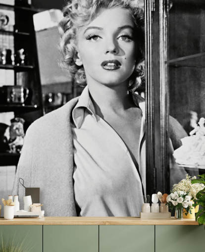 zwart-wit marilyn monroe behang genaamd Marilyn Monroe (Niagara) voor slaapkamers, kantoren en bioscoopzalen