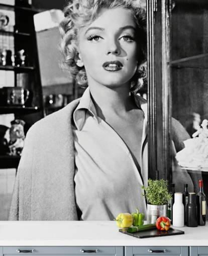 zwart-wit marilyn monroe behang genaamd Marilyn Monroe (Niagara) voor slaapkamers, kantoren en bioscoopzalen