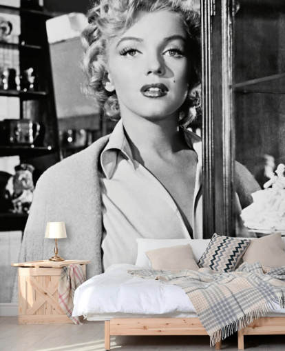 black and white marilyn monroe wallpaper called Marilyn Monroe (Niagara) for bedrooms, offices and cinema rooms