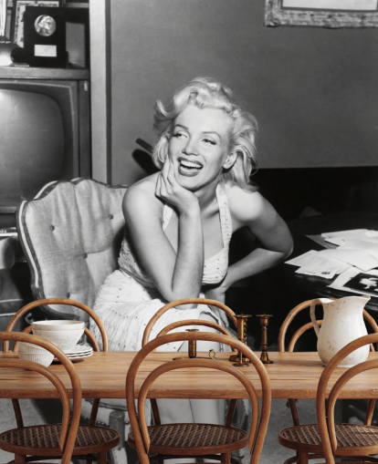 black and white movie wallpaper mural called Marilyn Monroe for bedrooms, living rooms and cinema rooms