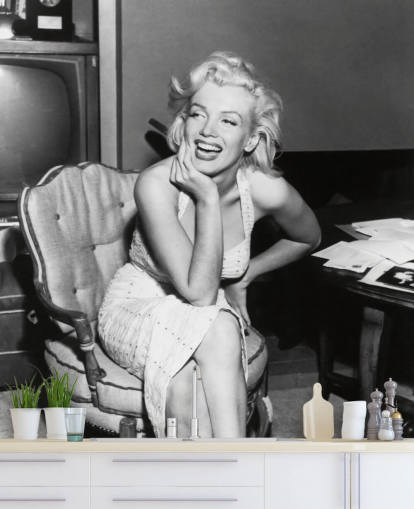 Schwarz-Weiß-Filmtapete namens Marilyn Monroe für Schlafzimmer, Wohnzimmer und Kinoräume