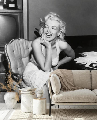 black and white movie wallpaper mural called Marilyn Monroe for bedrooms, living rooms and cinema rooms