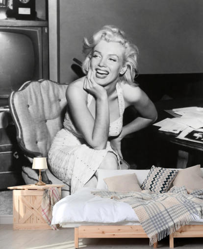black and white movie wallpaper mural called Marilyn Monroe for bedrooms, living rooms and cinema rooms black and white movie wallpaper mural called Marilyn Monroe for bedrooms, living rooms and cinema rooms