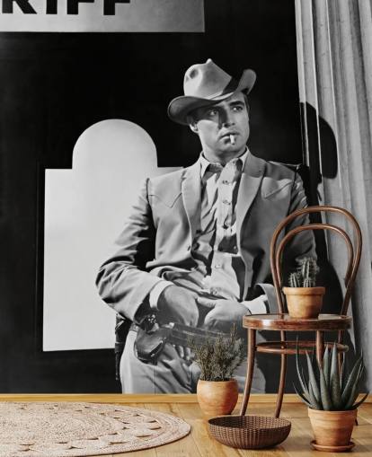 sort og hvid marlon brando tapetmaleri kaldet Marlon Brando (The Chase) sort og hvid marlon brando tapetmaleri kaldet Marlon Brando (The Chase)