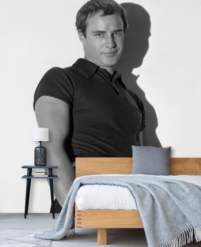 black and white actor wallpaper mural called Marlon Brando for bedrooms, living rooms and home offices