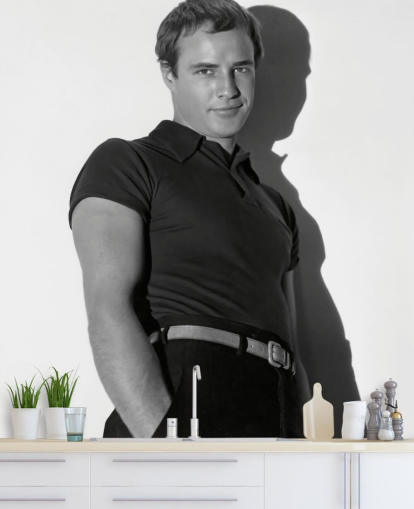 mural de papel pintado de actor en blanco y negro llamado Marlon Brando para dormitorios, salas de estar y oficinas en casa mural de papel pintado de actor en blanco y negro llamado Marlon Brando para dormitorios, salas de estar y oficinas en casa