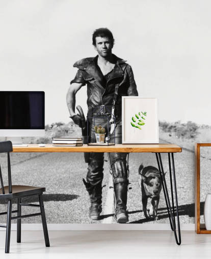 schwarz-weißes Mad Max-Tapeten-Wandbild namens Mad Max 2 Road Warrior für Schlafzimmer, Unternehmen und Heimbüros schwarz-weißes Mad Max-Tapeten-Wandbild namens Mad Max 2 Road Warrior für Schlafzimmer, Unternehmen und Heimbüros