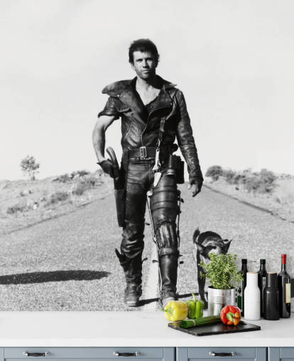 papier peint mural noir et blanc Mad Max appelé Mad Max 2 Road Warrior pour les chambres, les entreprises et les bureaux à domicile
