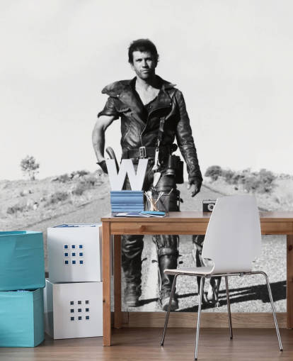 mural de papel pintado de Mad Max en blanco y negro llamado Mad Max 2 Road Warrior para dormitorios, negocios y oficinas en casa mural de papel pintado de Mad Max en blanco y negro llamado Mad Max 2 Road Warrior para dormitorios, negocios y oficinas en casa