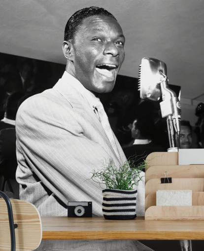 black and white nat king cole wallpaper mural for homes and businesses