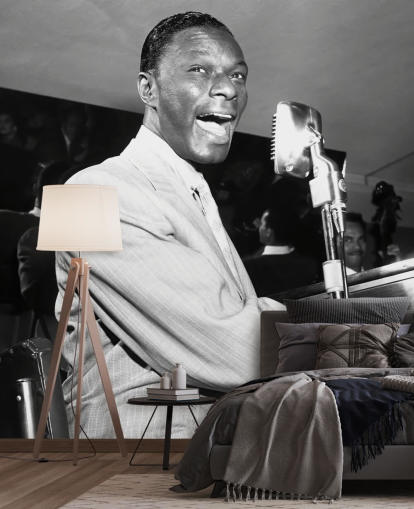 papier peint mural noir et blanc nat king cole pour les maisons et les entreprises