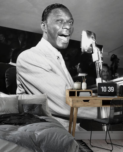 black and white nat king cole wallpaper mural for homes and businesses