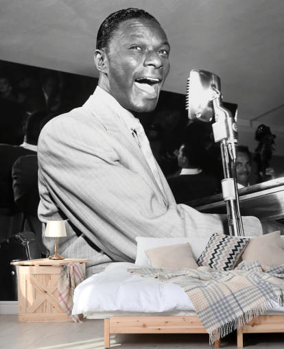 black and white nat king cole wallpaper mural for homes and businesses