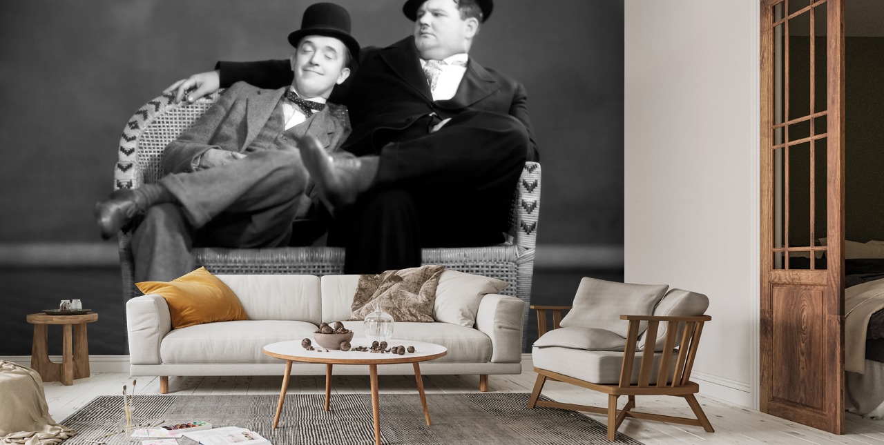 Muurschildering Laurel en Hardy II | Wallsauce NL