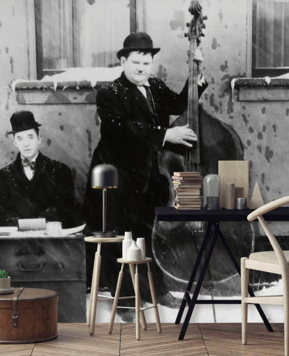 sort og hvid laurbær og hårdfør tapet kaldet Laurel and Hardy (Under Zero)