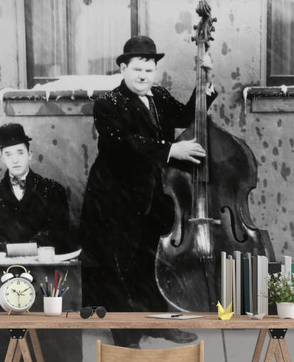 svart og hvit laurbær og hardfør tapet kalt Laurel and Hardy (Under Zero)