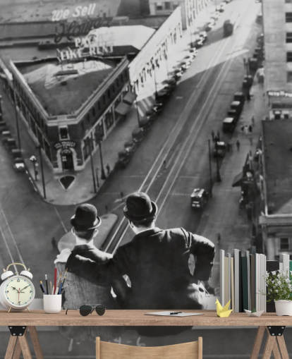 black and white laurel and hardy wallpaper mural called Laurel and Hardy (Liberty) for offices and homes black and white laurel and hardy wallpaper mural called Laurel and Hardy (Liberty) for offices and homes