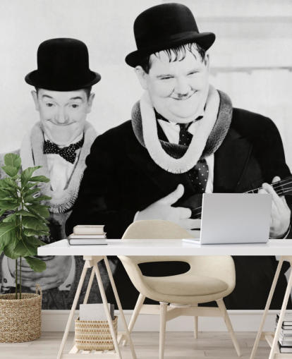 mural de papel pintado de películas clásicas en blanco y negro llamado Laurel and Hardy (Sons of the Desert)