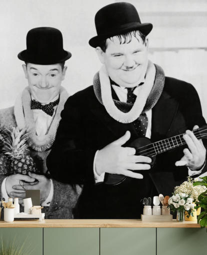 papier peint mural de film classique en noir et blanc appelé Laurel et Hardy (Sons of the Desert) papier peint mural de film classique en noir et blanc appelé Laurel et Hardy (Sons of the Desert)