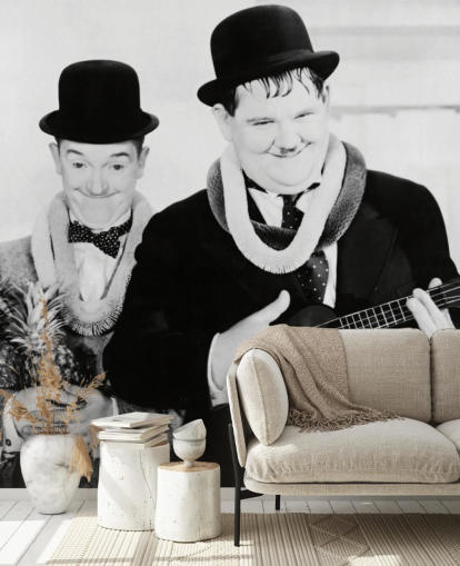 black and white classic movie wallpaper mural called Laurel and Hardy (Sons of the Desert) black and white classic movie wallpaper mural called Laurel and Hardy (Sons of the Desert)