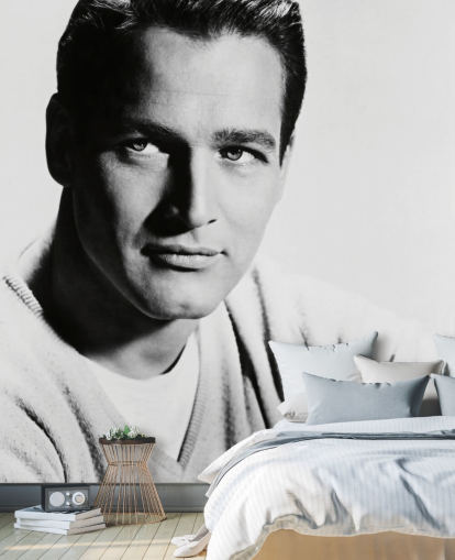 black and white actor wallpaper mural called Paul Newman for bedrooms, living rooms and home offices