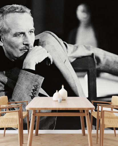 mural de papel pintado de Paul Newman en blanco y negro llamado Paul Newman (El color del dinero) mural de papel pintado de Paul Newman en blanco y negro llamado Paul Newman (El color del dinero)