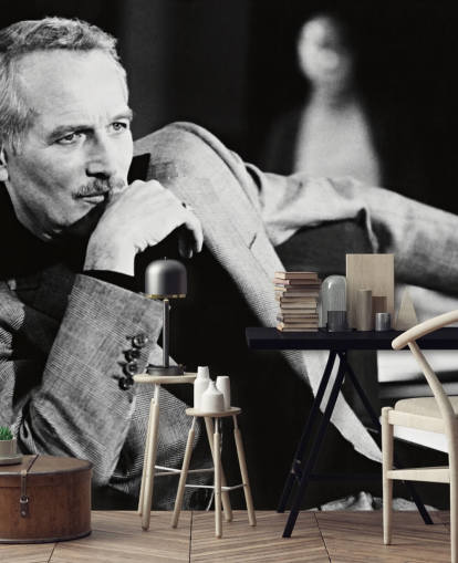 papier peint mural noir et blanc de Paul Newman appelé Paul Newman (La couleur de l'argent)