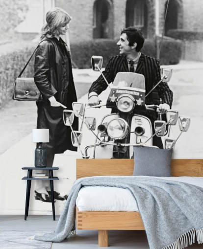 black and white quadrophenia wallpaper mural for bedrooms and offices