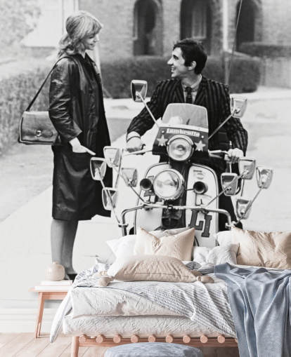 black and white quadrophenia wallpaper mural for bedrooms and offices