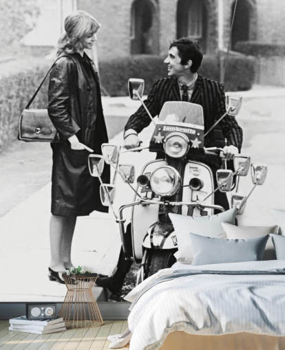 schwarz-weiße Quadrophenia-Tapete für Schlafzimmer und Büros