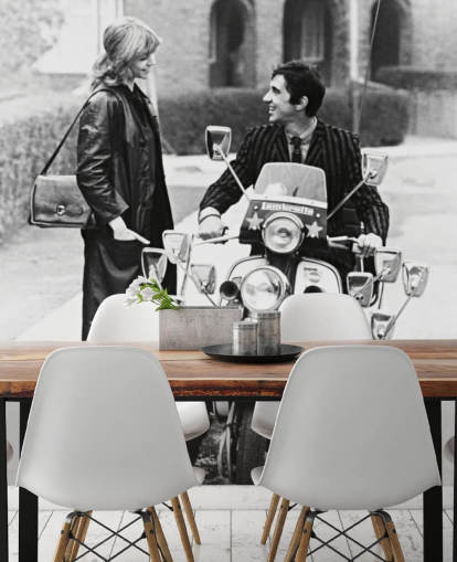 sort og hvid quadrophenia tapet vægmaleri til soveværelser og kontorer