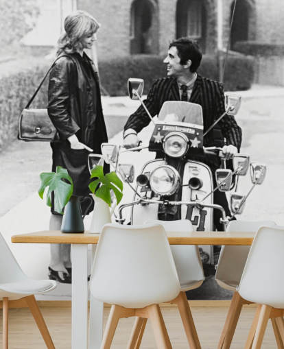 black and white quadrophenia wallpaper mural for bedrooms and offices