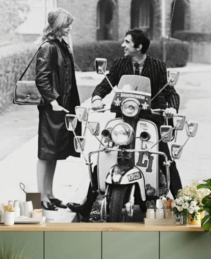 black and white quadrophenia wallpaper mural for bedrooms and offices