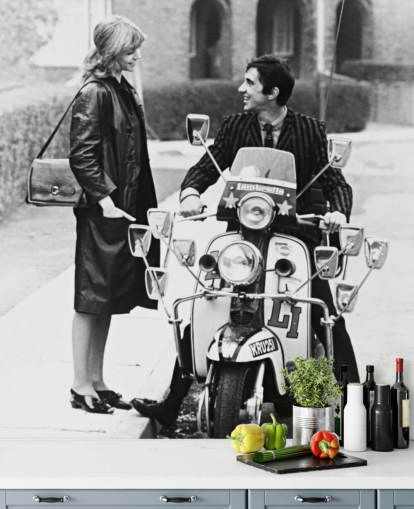 black and white quadrophenia wallpaper mural for bedrooms and offices