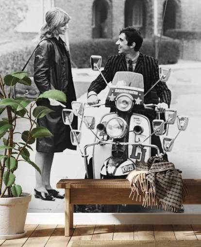 black and white quadrophenia wallpaper mural for bedrooms and offices