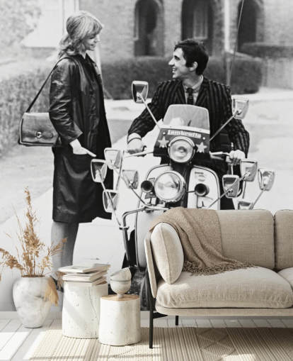 black and white quadrophenia wallpaper mural for bedrooms and offices