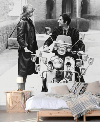 black and white quadrophenia wallpaper mural for bedrooms and offices