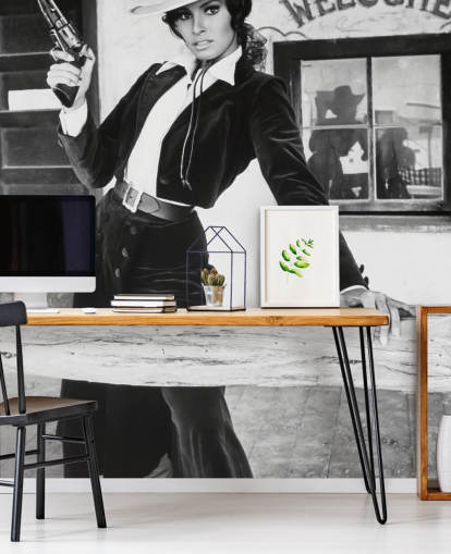 colored raquel welsh wallpaper mural called Raquel Welsh (Bandolero)