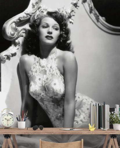 sort/hvid rita hayworth tapetmaleri kaldet Rita Hayworth (Du var aldrig Lovelier)