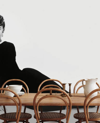 black and white audrey hepburn wall mural called Audrey Hepburn (Sabrina)