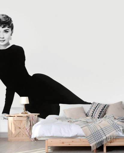 black and white audrey hepburn wall mural called Audrey Hepburn (Sabrina) black and white audrey hepburn wall mural called Audrey Hepburn (Sabrina)