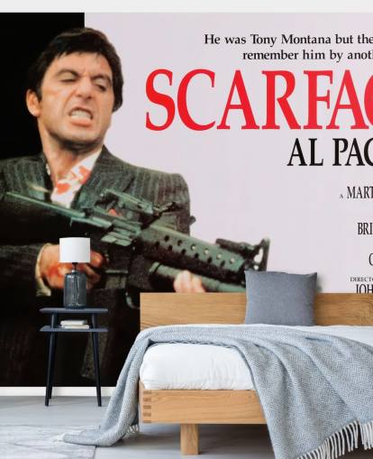 färgad scarface film affisch väggmålning för sovrum, vardagsrum och biografrum