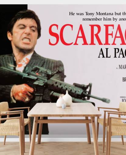 mural de parede de pôster de filme scarface colorido para quartos, salas de estar e salas de cinema mural de parede de pôster de filme scarface colorido para quartos, salas de estar e salas de cinema