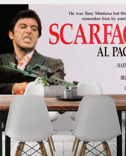 colored scarface movie poster wall mural for bedrooms, living rooms and cinema rooms colored scarface movie poster wall mural for bedrooms, living rooms and cinema rooms