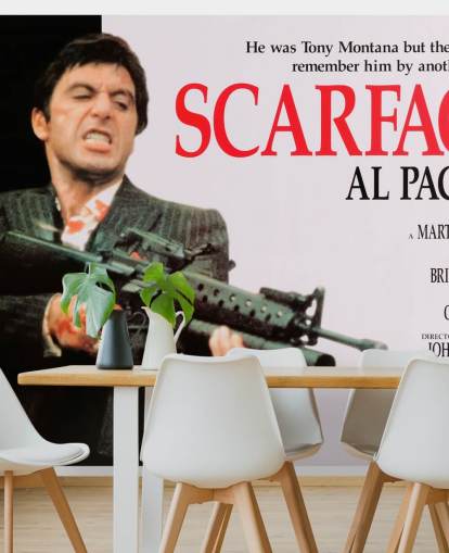 mural de parede de pôster de filme scarface colorido para quartos, salas de estar e salas de cinema