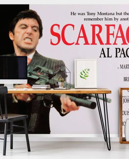 mural de pared con póster de película Scarface en colores para dormitorios, salas de estar y salas de cine mural de pared con póster de película Scarface en colores para dormitorios, salas de estar y salas de cine