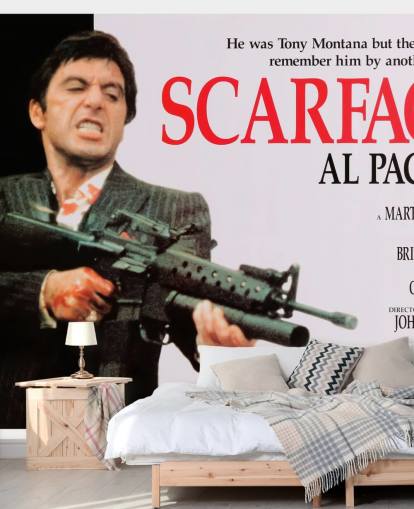 colored scarface movie poster wall mural for bedrooms, living rooms and cinema rooms colored scarface movie poster wall mural for bedrooms, living rooms and cinema rooms