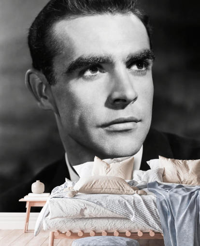zwart-wit muurschildering van Sean Connery genaamd Sean Connery (Another Time, Another Place) zwart-wit muurschildering van Sean Connery genaamd Sean Connery (Another Time, Another Place)