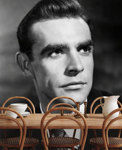 mural de Sean Connery en blanco y negro llamado Sean Connery (Another Time, Another Place)